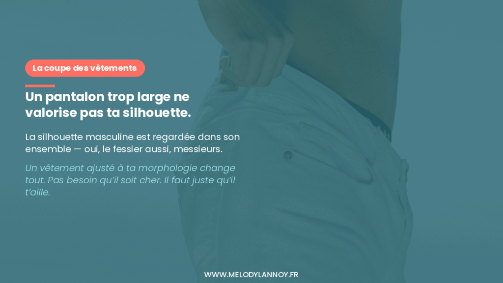 Détail d'un pantalon ajusté sur silhouette masculine — coupe de vêtements et image masculine